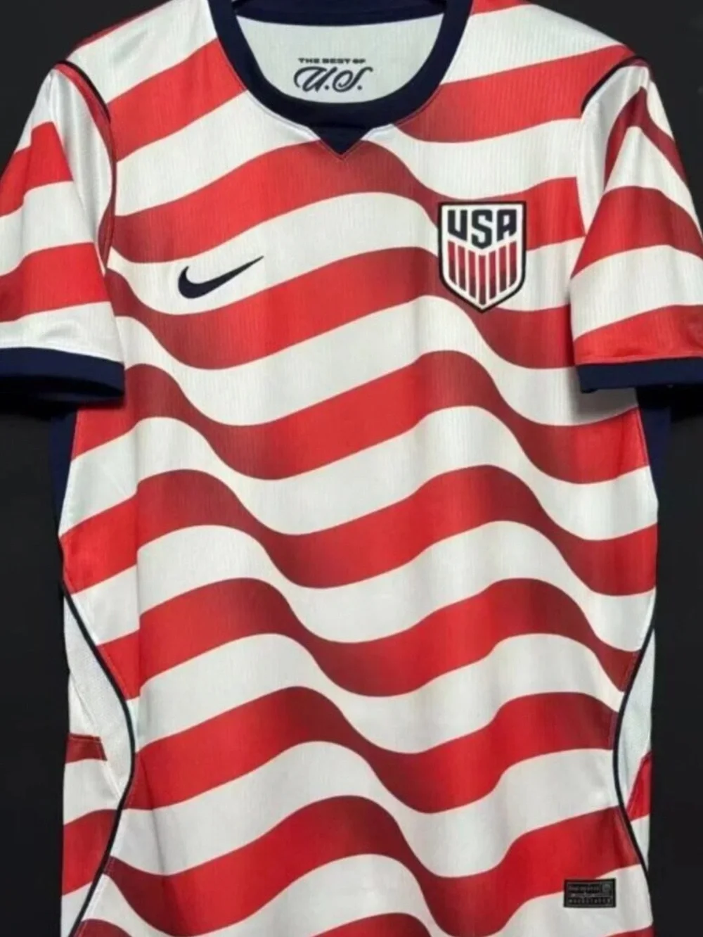 Men's Red & White Striped Soccer Jersey with World Cup 2026 Patch